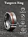 King Will 8mm Tungsten Rings for Men Nature Red Wood Inlay Centre Grooved Mens Wedding Band Fashionable Engagement Ring Matte Brushed Pipe Cut Comfit Fit Durable, Gunmetal Plated Size 12