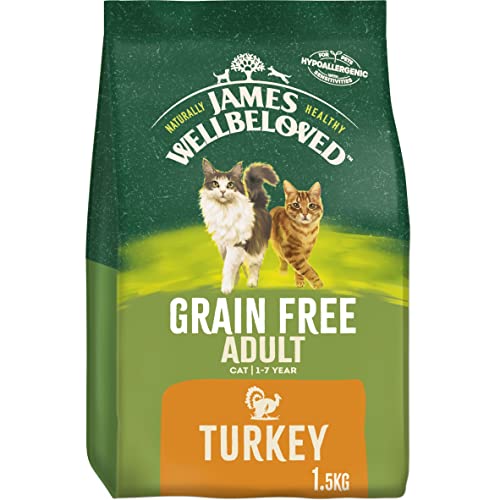 James Wellbeloved Adult Grain-Free Turkey 1.5 kg Bag, Hypoallergenic Dry Cat Food
