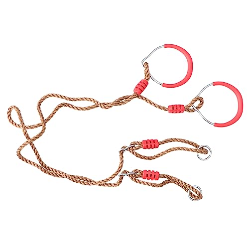 Garneck 1 Pair Fitness Rings Gymnastic Rings Suspension Gymnastics Rings Pull Strength Training Hand Strengthener Gym Workout Portable Gym Exercise Tools LAT Gym Rings Colorful Iron