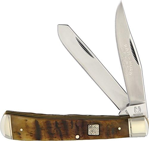 KB201RAMSHORNBONE Trapper Rams Horn Jigged Bone,Multi