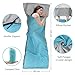 NewDoar Sleeping Bag Liner 215 * 85cm Portable Lightweight Travel Sheet with Pillow Slot Ultralight Soft Camping Sleeping Bag Liner Pongee Fabric for Camping Hiking Backpacking Hotels Hostels