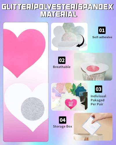 Nipple Pasties Black 9 Pairs Rave Pack Nipple Covers Stickers2