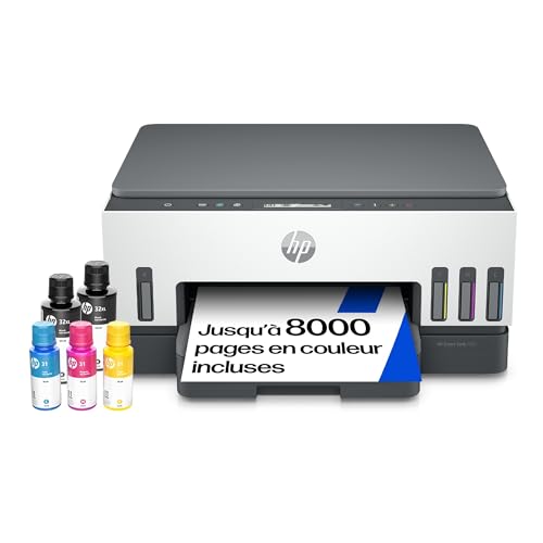 HP Smart Tank 7005, 28B54A, Imprimante Multifonction Couleur, Réservoir d'encre à Haut Volume d'impression, Jusqu'à 12000 Pages Noir et 8000 Pages Couleur,...