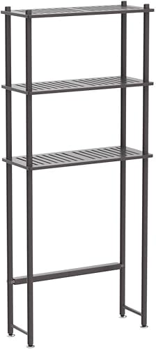 Miniatura 5 de AmazerBath Estante de almacenamiento de bambú sobre el inodoro, estante organizador de baño sobre el inodoro, estantes de baño de 3 niveles sobre el