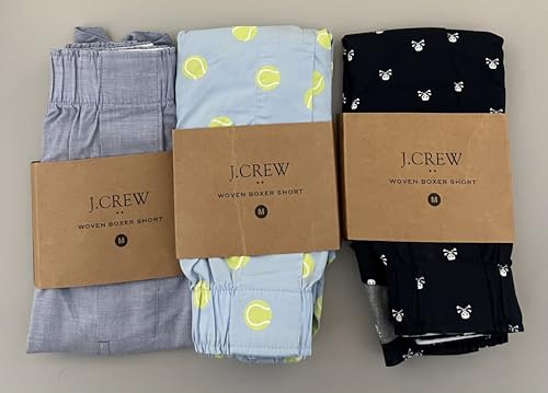 J.Crew 3 Pack Mens Cotton Woven Boxer Shorts MEDIUM Boxers Underwear (Prints)2
