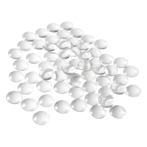 50Pcs 25mm Clear Glass Cabochons Flat Back Dome Round Transparent Cabochon Tiles for DIY Jewelry Making Photo Pendant Craft Gems Supplies 1 Inch Diameter2