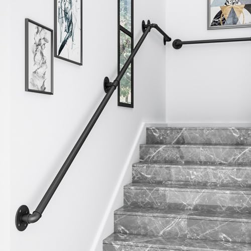 Schody zewnętrzne il dla osób starszych vintage z kutego żelaza balustrada naścienna konstrukcja rury przemysłowej 280 cm schody wsparcie bezpieczeństwa schody akcesoria
