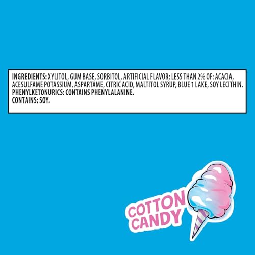 Image of Trident Vibes Sugar-Free Chewing Gum, Cotton Candy Flavor, 40 Pieces (Pack of 3)