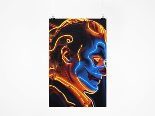 Poster Affiche Le joker Batman de néons tableau décoration murale geek