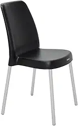 Cadeira Tramontina Vanda Summa em Polipropileno Preto com Pernas de Alumínio