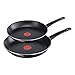 Produktbild Tefal First Cook Pfannenset 2-teilig B43506, 24 und 28 cm Titanium Force Antihaftbeschichtung, Pfannen mit integrierter Temperaturanzeige, ergonomischer Griff, Bratpfanne mit Schüttrand