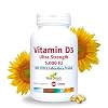 NEW ROOTS HERBAL Vitamin D3 Supplement 5000 IU with Vitamin E | Ultra Strength Vitamin D extracted from Sun Flower (180 Softgels), Non-GMO, Effective Immune Support, GMP Certified