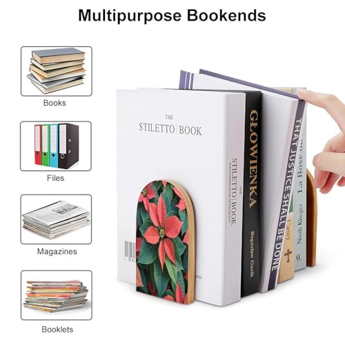 Sujetalibros antideslizante flor de pascua para evitar la caída de libros 4