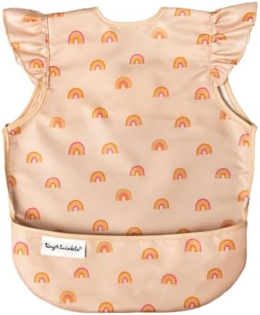 Tiny Twinkle Mess Proof Baby Bibs – Waterproof Baby-Led Weaning Apron | 100% Recycled Polyester, Easy to Clean & Machine Washable Toddler Bibs (Green Plaid, Small 6–24 months)