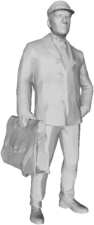 Printle W Homme 2875T-Old Train Railroad Postal Clerck Standing Facing Forward Holding a Big Briefcase in his Right Hand Figure for Dioramas and Model Train Sets Choose Your Scale