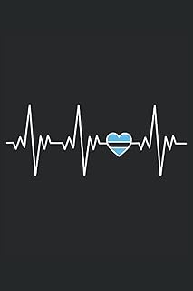 Botswana Heartbeat: 6 x 9 lined journal | Botswana heart pulse pride gifts Flag Heartbeat