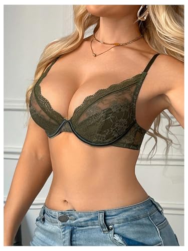 Image of SOLY HUX Women's Sexy Lace Bras Underwire Everyday Bra Comfort Push Up Bralettes