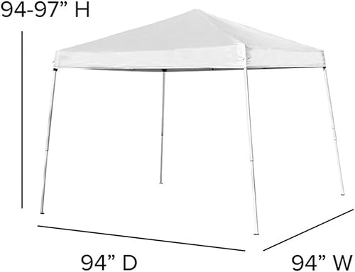 Miniatura 7 de Flash Furniture Tienda de campaña inclinada para eventos, de 8 x 8 pies, color blanco con bolsa de transporte
