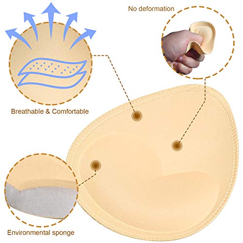 URSMART Bra Pad Inserts, Inserts Bra Cups Replacement Bra Pads Women's Comfy Sports Cups for Sport Bra Bikini Bra3