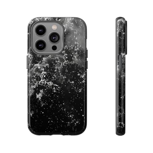Coque rigide brillante iPhone 14 Pro texture galaxie antichoc