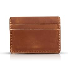 Leather Card Wallet, Handmade Leather Wallets for Men, Minimal Wallet Card Holder,Slim front packet wallet, Strong Stitching, Gift for Him Brown