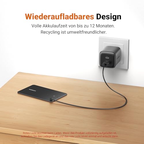 UGREEN FineTrack Slim kompatibel mit Apple Find My (nur iOS), Bluetooth Tracker, IP68 Wasserdicht, wiederaufladbarer Geldbörsenfinder, SmartTag Tracker Karte für Wallet, Reisepässe, Gepäck