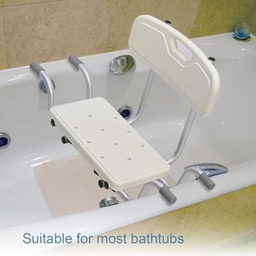Badewannensitz Senioren Mit Rückenlehne,rutschfest Sitzbrett Ausziehbare 77-87cm,Badewannenablage 130kg Tragkraft Für Erwachsene,Badewanne Badezimmerstuhl Badezimmer Badebrett(Mit Rückenlehne)