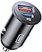 INIU Car Charger, Cigarette Lighter USB Charger Total 60W [USB C 30W+USB A 30W] 12V USB Socket, PD3.0 Fast Charge Car Phone Charger Metal Adapter for iPhone 17 16 15 14 13 Pro Max iPad Samsung Google