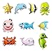 10 Pcs Cute Ocean Animals Balloons, Large Sea Animal Balloons, Dolphin/Crab/Shark/Octopus/Starfish/Tropical Fish Foil Balloons for Party Decoration Supplies
