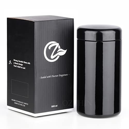 OZCHIN Glasgefäß mit luftdichtem Deckel, 500 ml, geruchsdichter Behälter für Kräuter, 500 ml Cover
