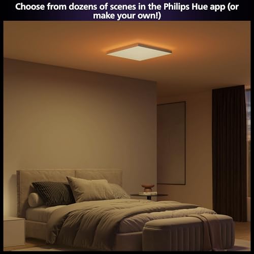 Image of Philips Hue Datura Smart Ceiling Panel (Square 23.62in x 23.62in) White & Color Light, Bluetooth Compatible, Voice Control with Alexa, Apple Home & Google Assistant