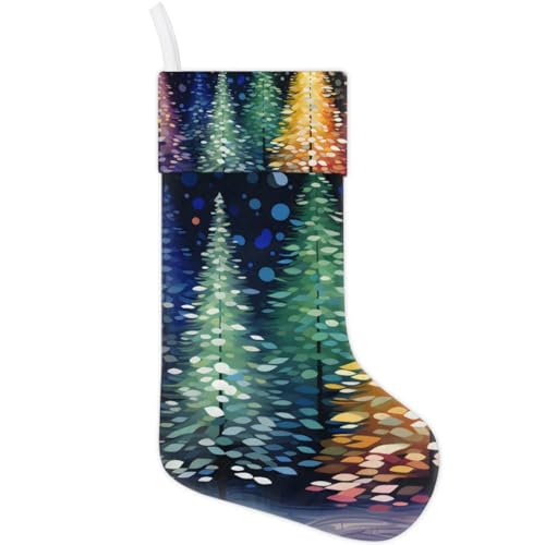 Christmas Stockings, 17.7in Christmas Tree Xmas Stocking Gift Treat Bags Modern Tree Xmas Stocking Hanging Ornaments for Xmas Party Gift Filler Fireplace Christmas Tree Decoration