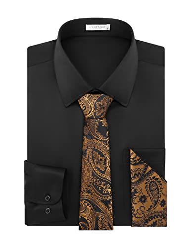 COOFANDY Men's Paisley Tie Handkerchief Sets Business Formal Casu...