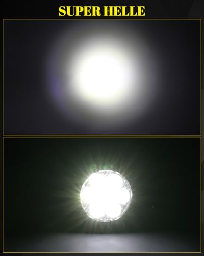 CO LIGHT 2PC LED Arbeitsscheinwerfer 12V/24V, IP68 LED Offroad Zusatzscheinwerfer 180° Verstellbarer Bügel für Traktor Offroad Baufahrzeuge UTV ATV LKW Landwirtschaft (Orbicular)