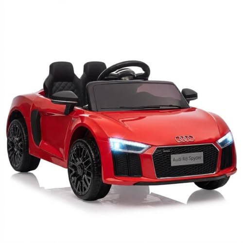 Voiture électrique 12 v pour Enfants, Audi R8 sous Licence avec Télécommande, Batterie, Amortisseurs, Démarrage en Douceur, Musique Et éclairage LED, Quad...