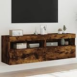 Materiale: Legno multistrato Lumanois Mobili TV a Parete con Luci LED 2pz Rovere Fumo 60x30x40 cm,Mobili,Mobili TV,22.89kg-837192