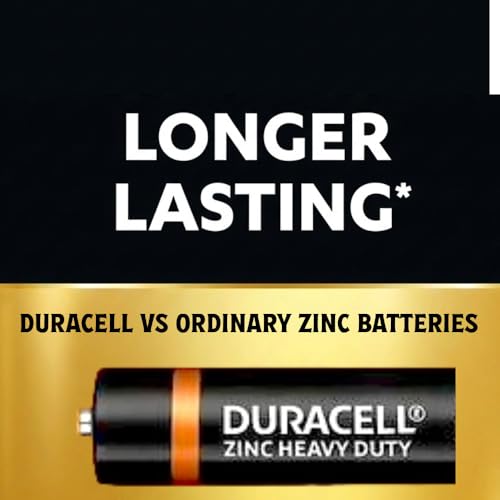 Image of Duracell 2026 Launched Zinc Heavy Duty Battery, 100% Longer Lasting, Anti-Leak Turbolock Technology, Eco-Friendly Batteries for Every-Day Household Devices (AA, Pack of 24)