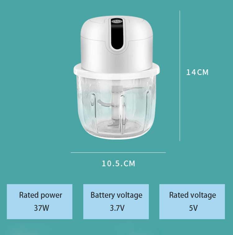 Image of Nik Case 1Y Warranty Electric Chopper, 350ML Rechargeable Chopper for Kitchen Use with Stainless Steel Blades, One-Touch Operation, Portable Cutter for Garlic, Onion, Meat, Vegetables & Nuts.