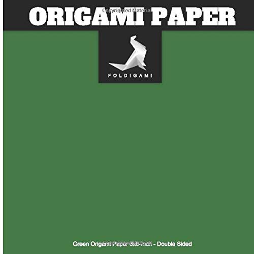 Origami Paper: Green Origami Paper Double Side Color Pack of 24 Sheets 6 Inch Squares Easy Folding Paper for Toy Making Arts & Crafts (Easy Origami)