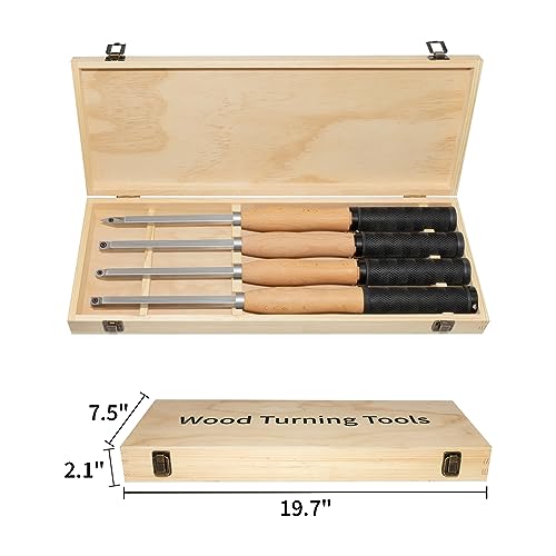 DEEFIINE 18.3" Full Size Carbide Tip Wood Lathe Turning Tool Kit, Lathe Roughing and Finishing Tool with Diamond Round Square Carbide inserts For Woodturning (4pcs) 6 DEEFIINE 18.3" Full Size Carbide Tip Wood Lathe Turning Tool Kit, Lathe Roughing and Finishing Tool with Diamond Round Square Carbide inserts For Woodturning (4pcs) - Image 6