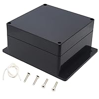 Vista 9 de Zulkit Caja de conexiones de plástico ABS a prueba de polvo impermeable IP65 cajas eléctricas universales recinto de proyecto con oído fijo negro