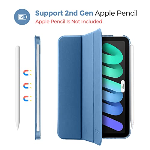 Image of ProCase Smart Case for iPad mini 7 A17 Pro 2024 /Mini 6 2021 8.3 inch -Blue | Slim iPad Mini 7th /6th Gen Case Hard Back Cover for iPad Mini 7th Gen A2995 /A2996 /A2993 /6th Gen A2567 A2568 A256