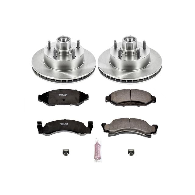 Image of PowerStop Front Brake Kit for Ford E-150 Econoline 1987-93 |E-150 Econoline Club Wagon 1990-93 |F-150 1987-93 - Z17 Ceramic Brake Pads & Disc Rotors Replacement, KOE1766