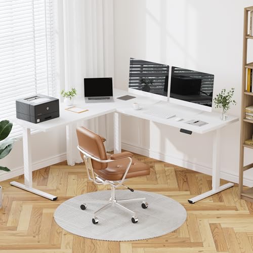 Image of SANODESK 71 inch Reversible L-Shaped Electric Standing Corner Computer Desk