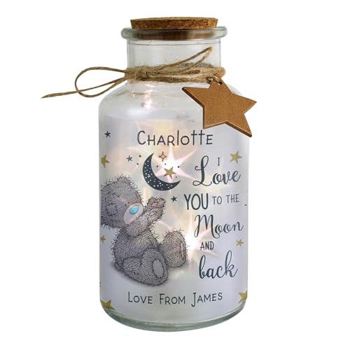 Image of Personalised Me to You Love you to the Moon & Back LED Glass Jar