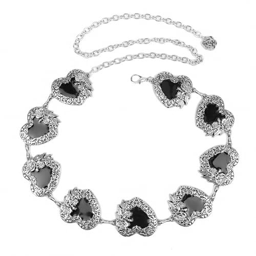 Elegant Heart Waist Chain Women Dress Chain Belt Lustrous Waist Jewelry Accessories Aesthetic Chain Belt Waist Decors3