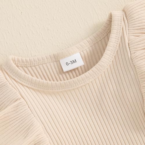 Newborn Baby Girl Clothes Ruffled Long Sleeve Ribbed Romper Suspender Skirt Plaid Tiered Dress Fall Winter Outfit3