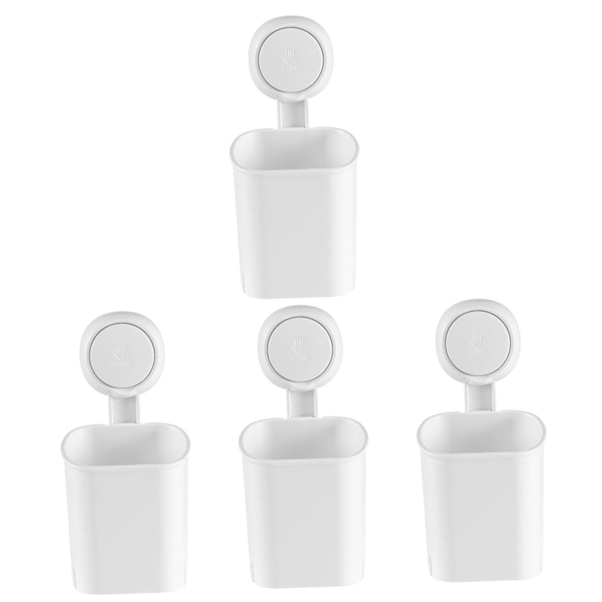4 Pezzi Portaspazzolino Con Ventosa Per Bagno Portaspazzolino Da Da Per Bagno Da Abs Bianco