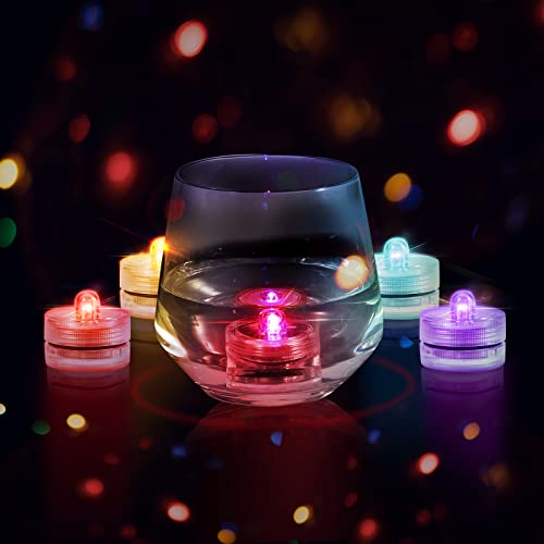 Howeifull Submersible Led Pool Lights, 24Pcs Multi Color Underwater Tea Lights Candles Battery Operated For Swimming Pool Vase Fountain Pumpkins #TOP6