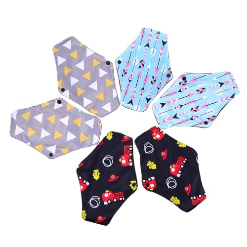 PACKOVE 6piezas Toallas Sanitarias Reutilizables Bambú Absorbentes y Lavables Para Mujer Almohadillas Menstruales De Flujo y Protección Higiénica Ecológica